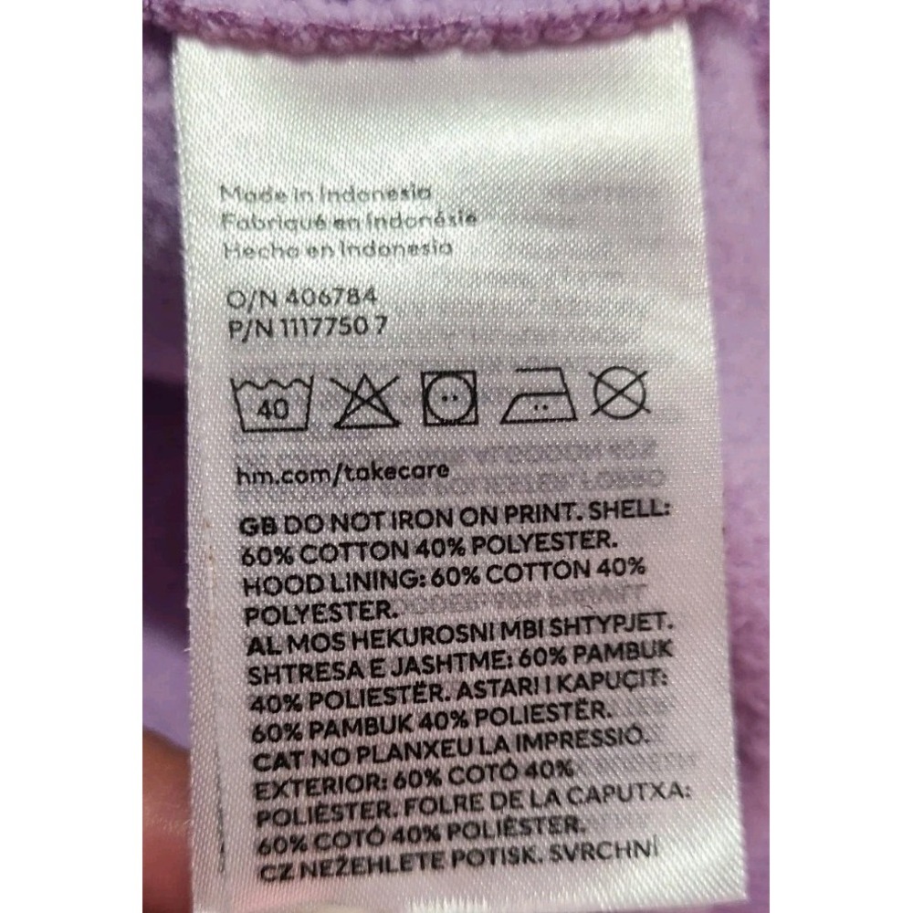 H&M Felix the Cat Hoodie Womens Small Oversized Lavender Retro Graphic Pullover - Picture 11 of 11